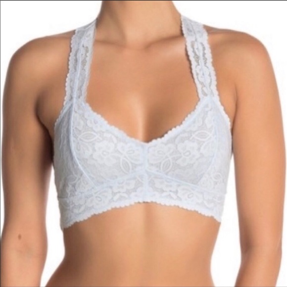 Free People Galloon Lace Bralette Blue Small NWT - Picture 2 of 13